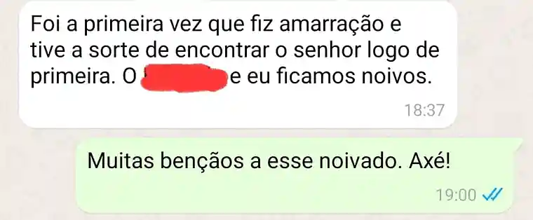 Cliente relata no WhatsApp que ficou noiva após a primeira adoçamento amoroso