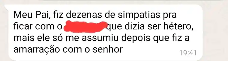 Cliente conta no WhatsApp que só foi assumido após o adoçamento amoroso